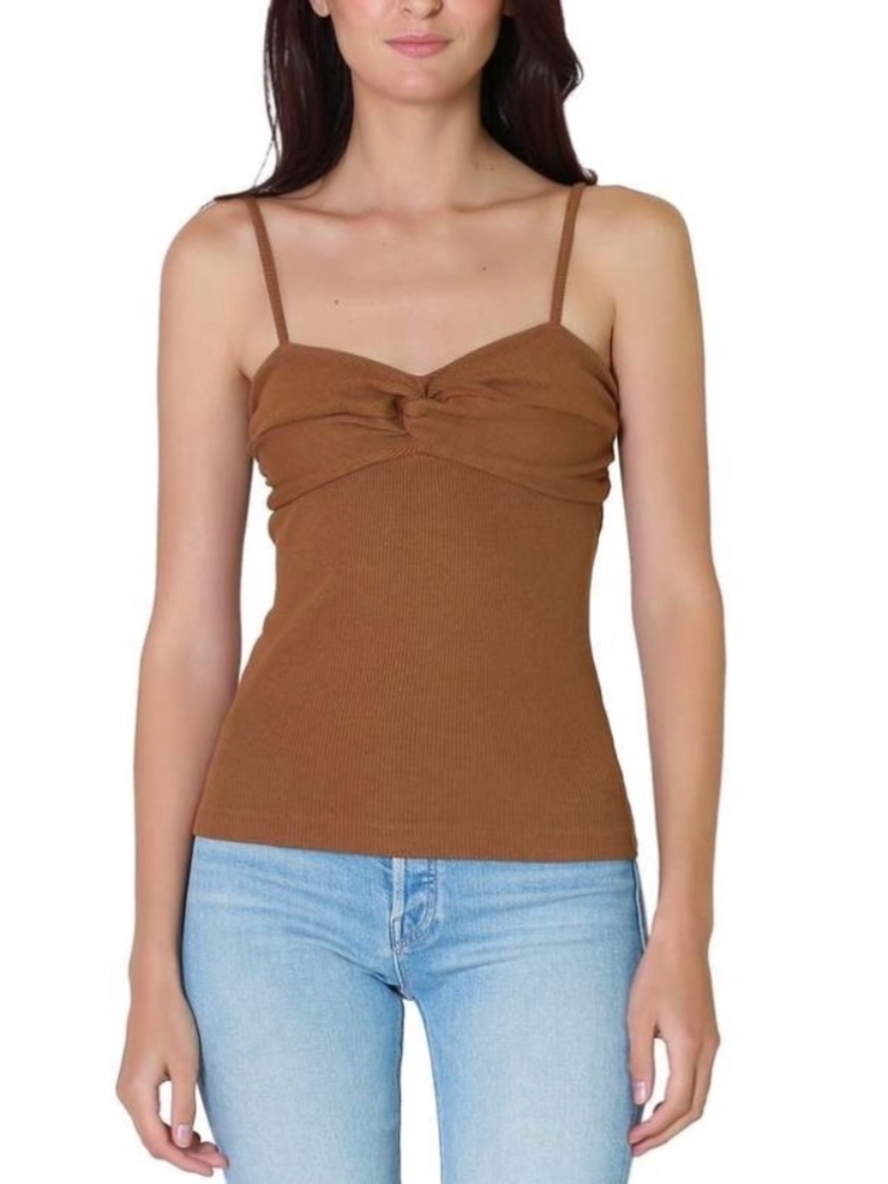 Citizens of Humanity Emi Twist Cami Tank in Malt Ball Brown Women’s Size XL